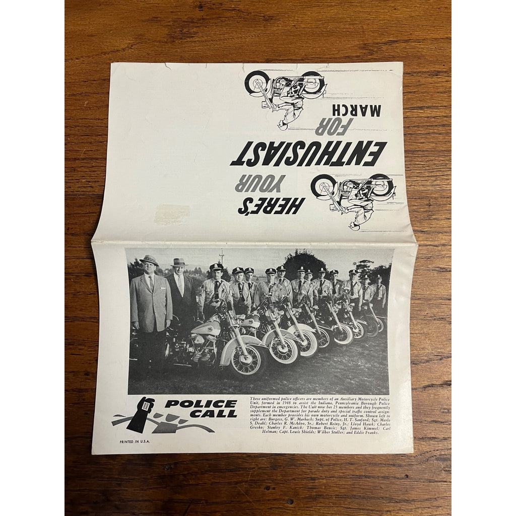 The Motorcycle Enthusiast In Action Harley Davidson March 1959 Vintage Magazine