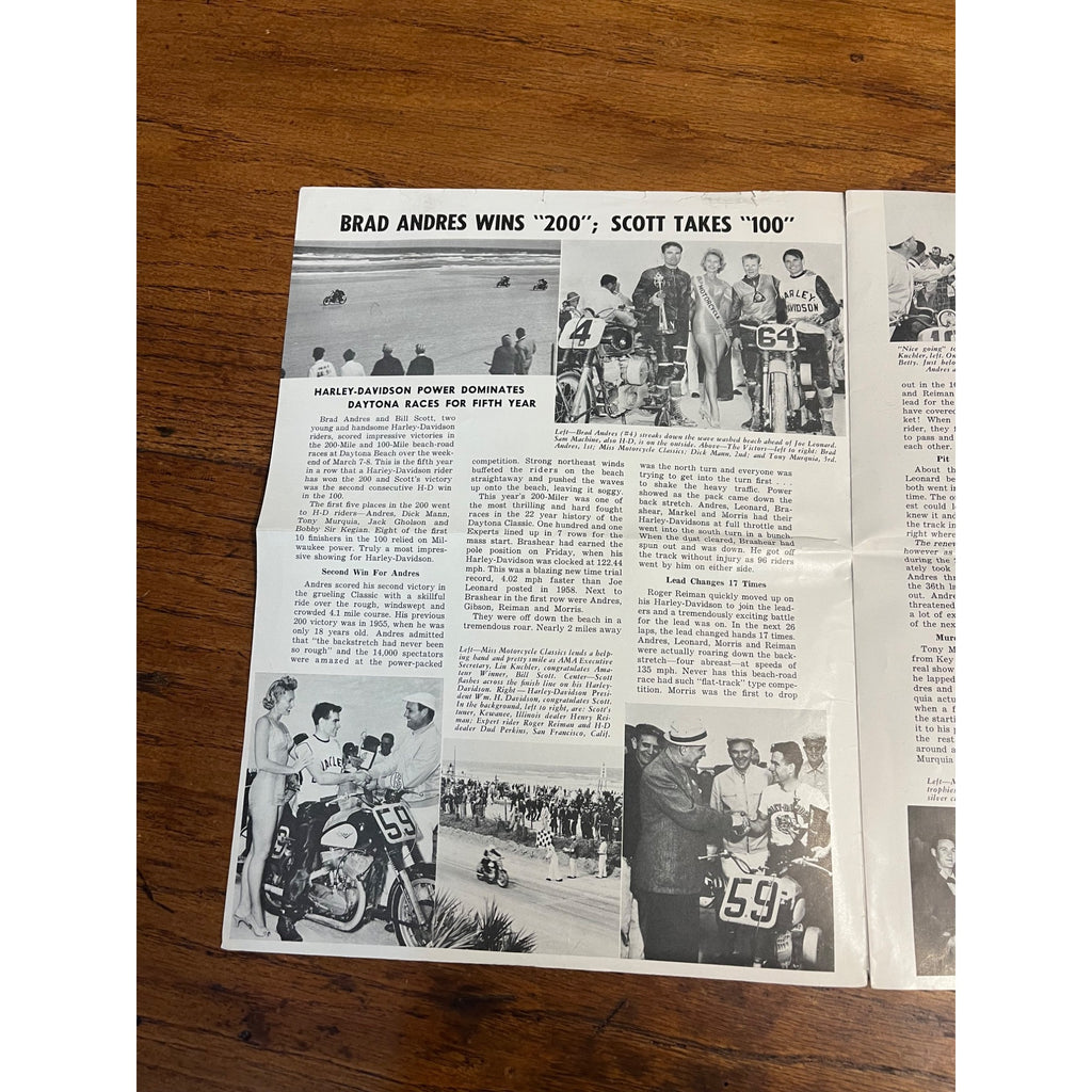 The Motorcycle Enthusiast In Action Harley Davidson March 1959 Vintage Magazine