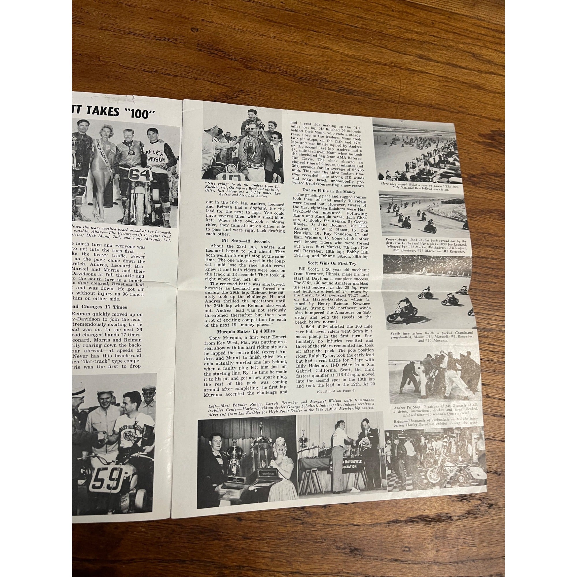 The Motorcycle Enthusiast In Action Harley Davidson March 1959 Vintage Magazine