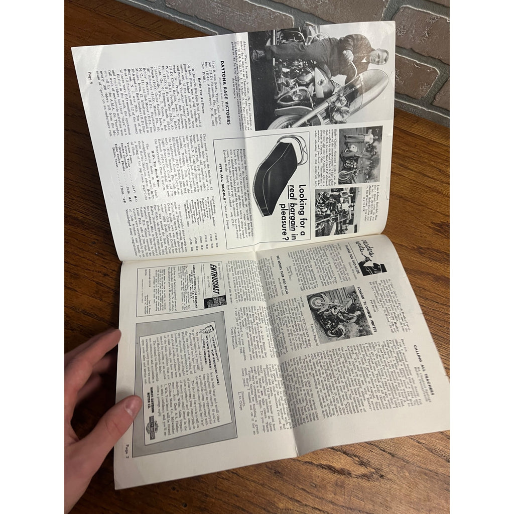 The Motorcycle Enthusiast In Action Harley Davidson March 1959 Vintage Magazine