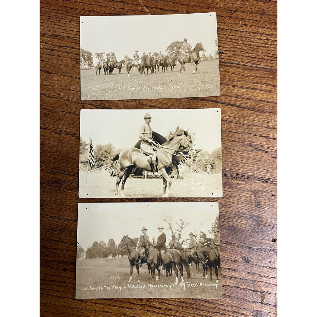 US Army New York First Field Artillery c1916 - Col. Merrit Smith RPPCs & Letters
