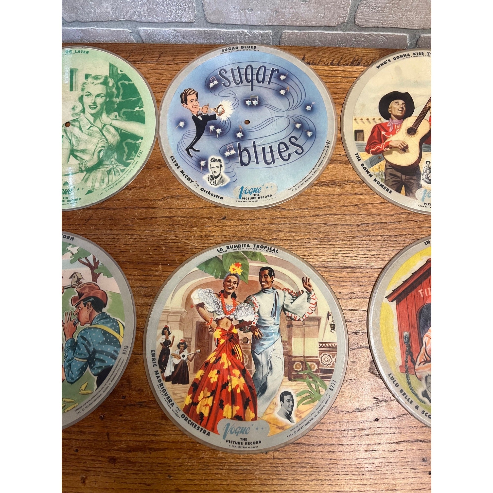 Vintage Vogue Picture Records Lot (6) 78rpm