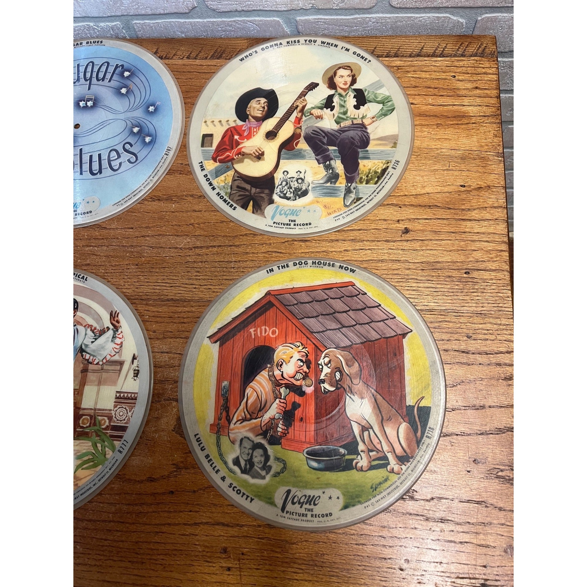 Vintage Vogue Picture Records Lot (6) 78rpm