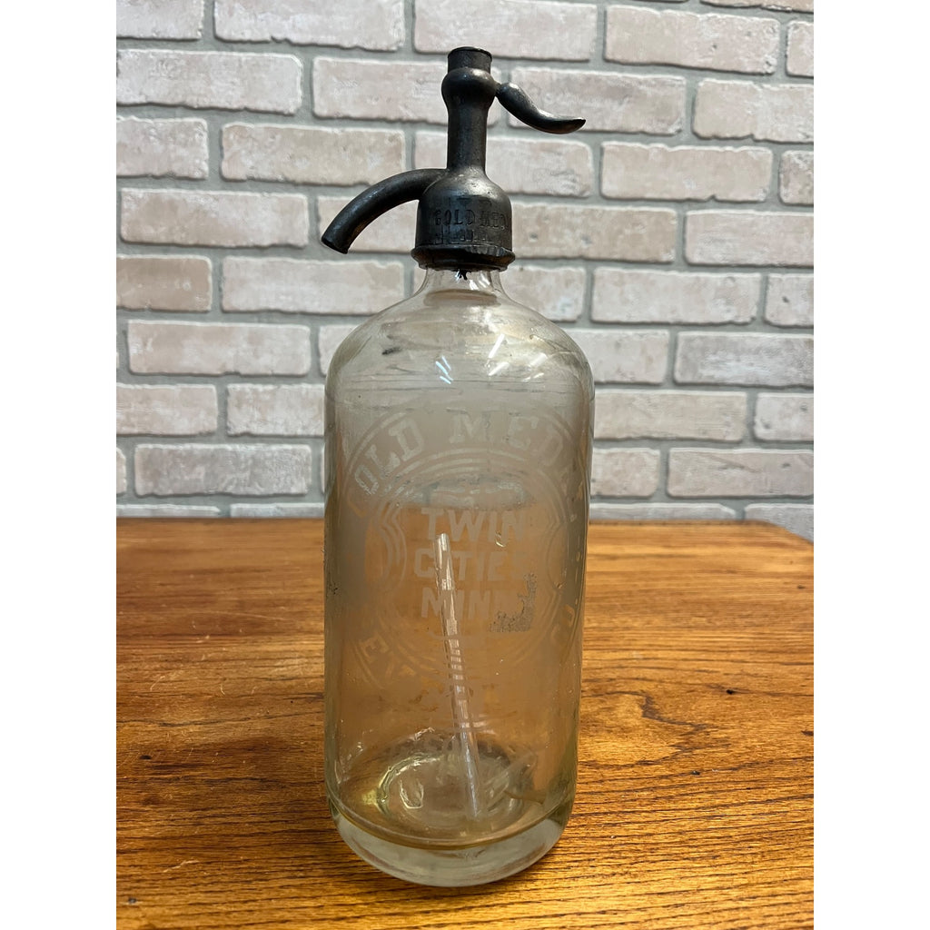 Vintage Gold Medal Beverage Co. Soda Seltzer Bottle Etched Twin Cities MN