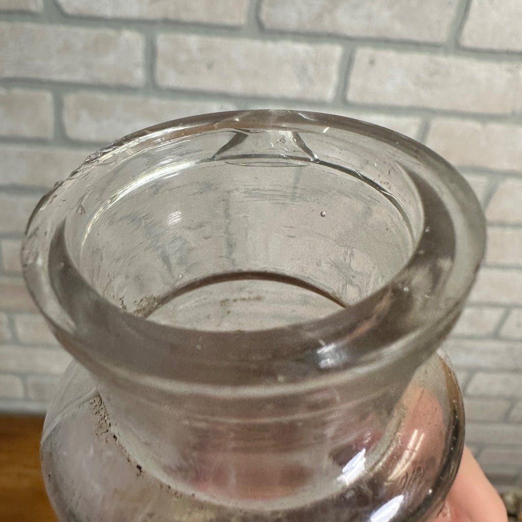 Antique J. I. Brown & Sons Bottle Boston Blown Clear Glass Tooth Powder 1890s