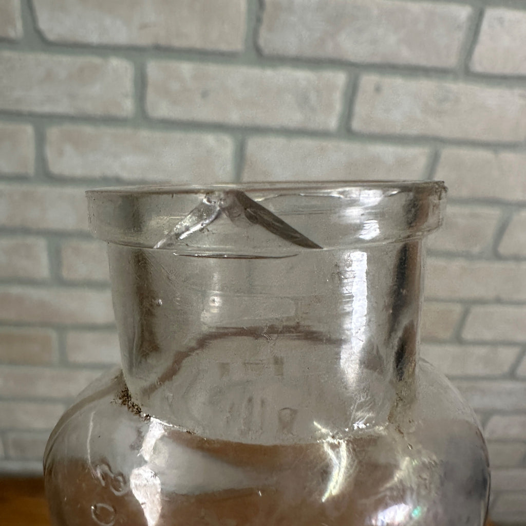 Antique J. I. Brown & Sons Bottle Boston Blown Clear Glass Tooth Powder 1890s