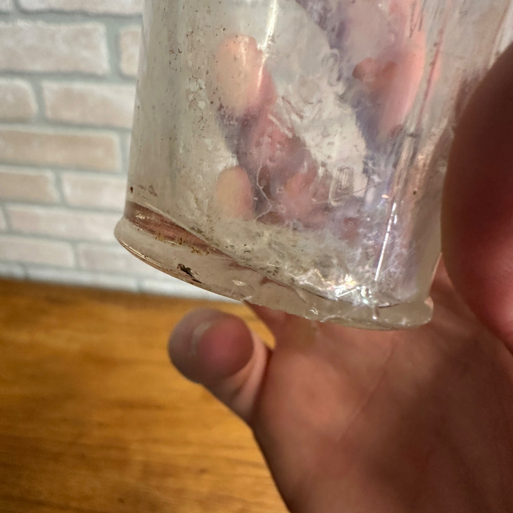 Antique J. I. Brown & Sons Bottle Boston Blown Clear Glass Tooth Powder 1890s