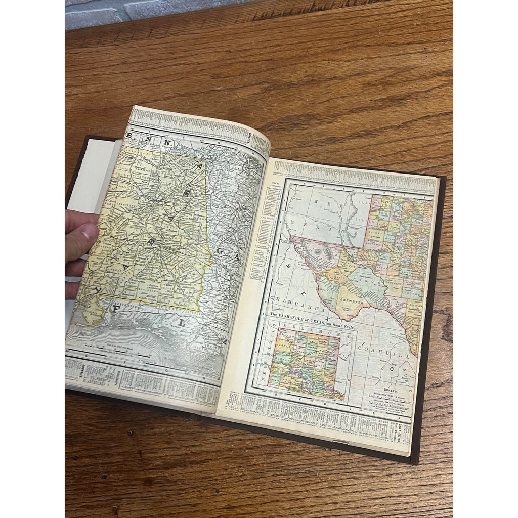 1899 Spofford's Cabinet Cyclopedia of Colored Fold-Out Maps of US & Possessions