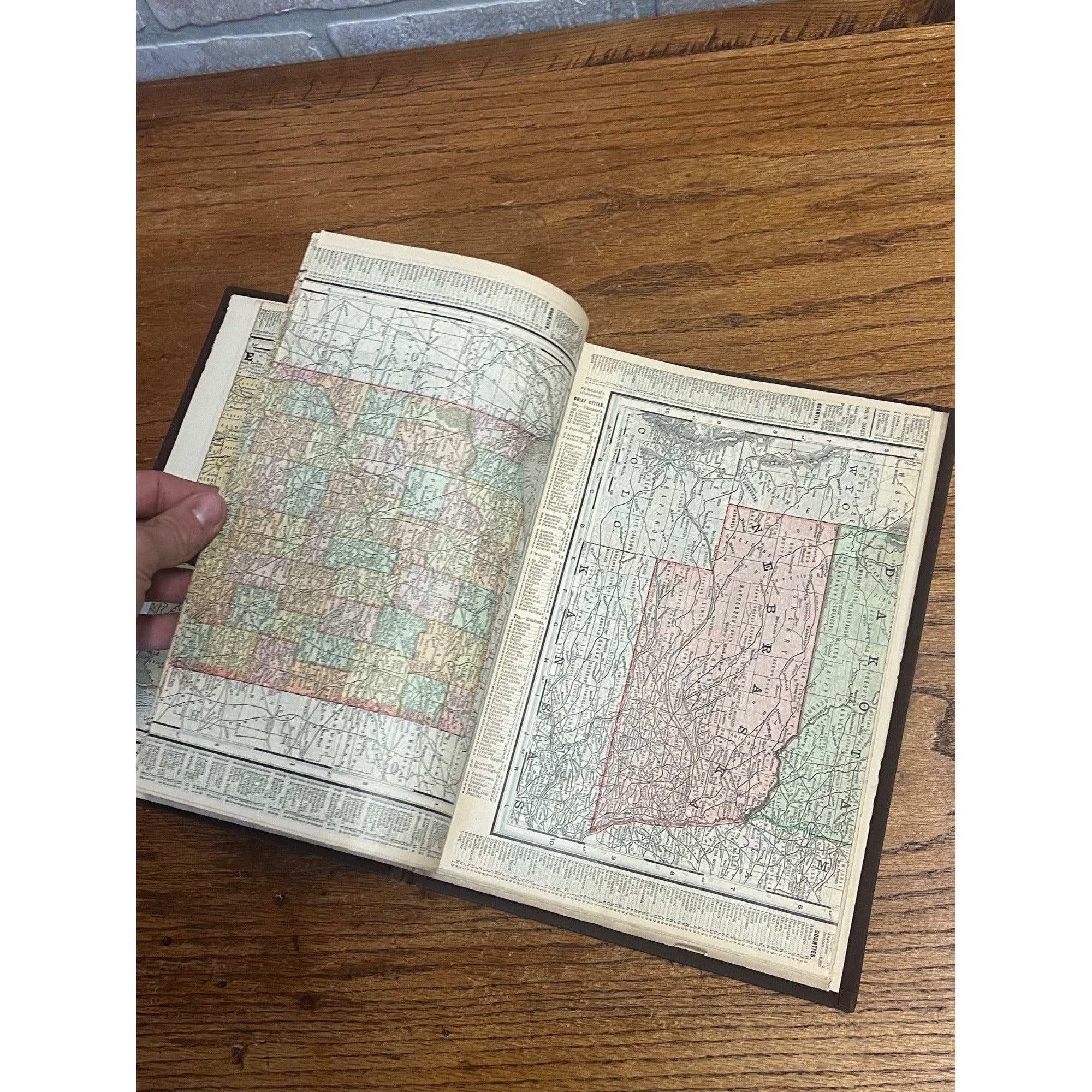 1899 Spofford's Cabinet Cyclopedia of Colored Fold-Out Maps of US & Possessions