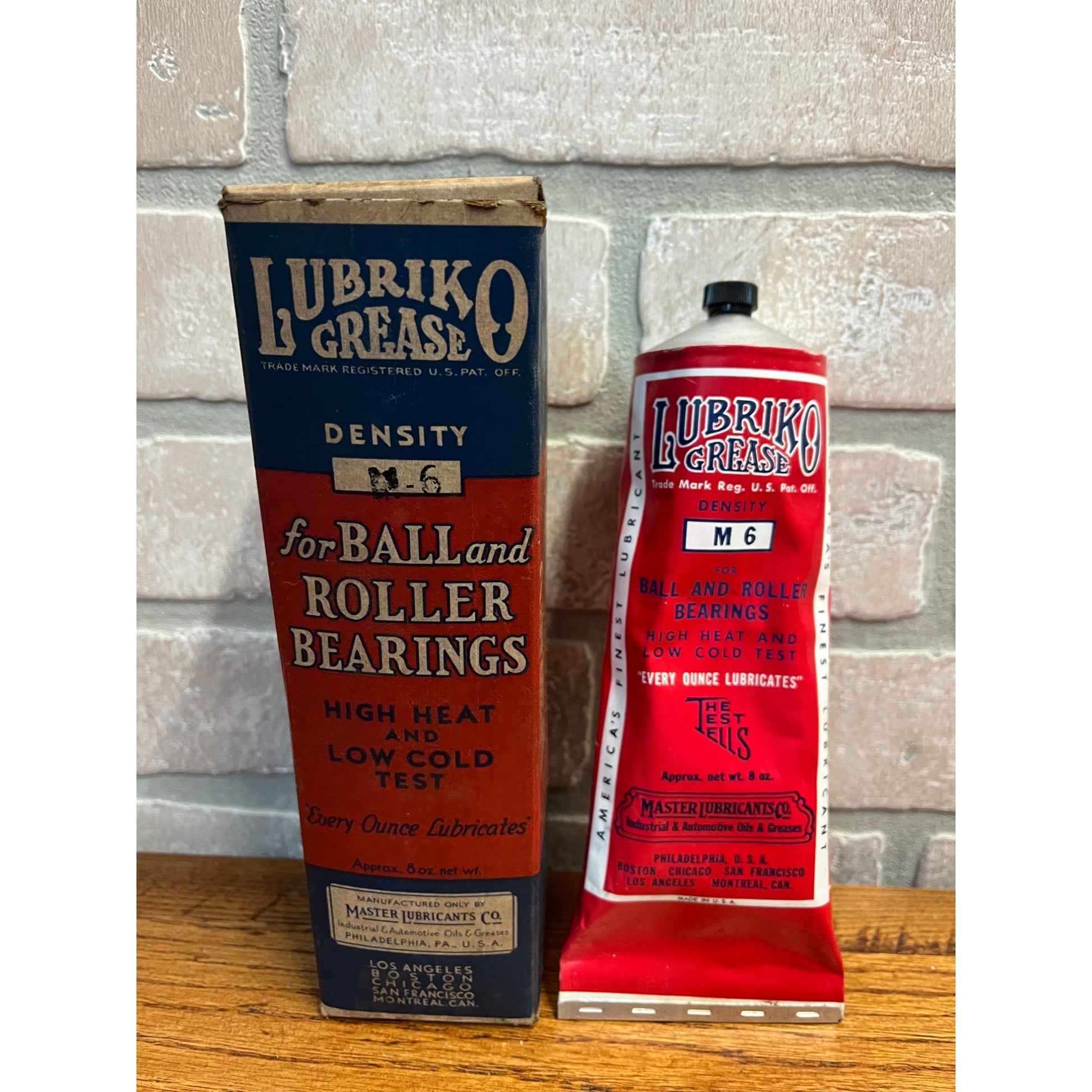 Lubriko Grease for Ball and Roller Bearings Vintage Tube In The Orginial Box