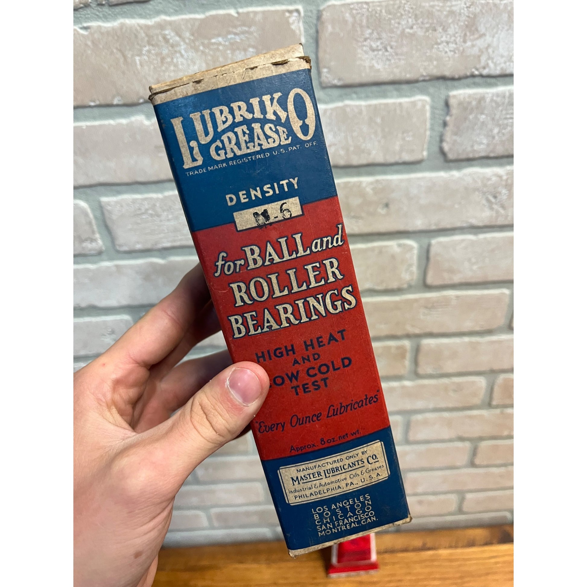Lubriko Grease for Ball and Roller Bearings Vintage Tube In The Orginial Box