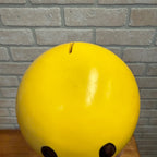 Vintage Plastic Blow Mold Yellow Smiley Face Savings Bank Roy Industries 1972 Hippie