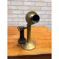 Antique Western Electric Brass Candlestick Phone Kellogg Bakelight Ear Piece