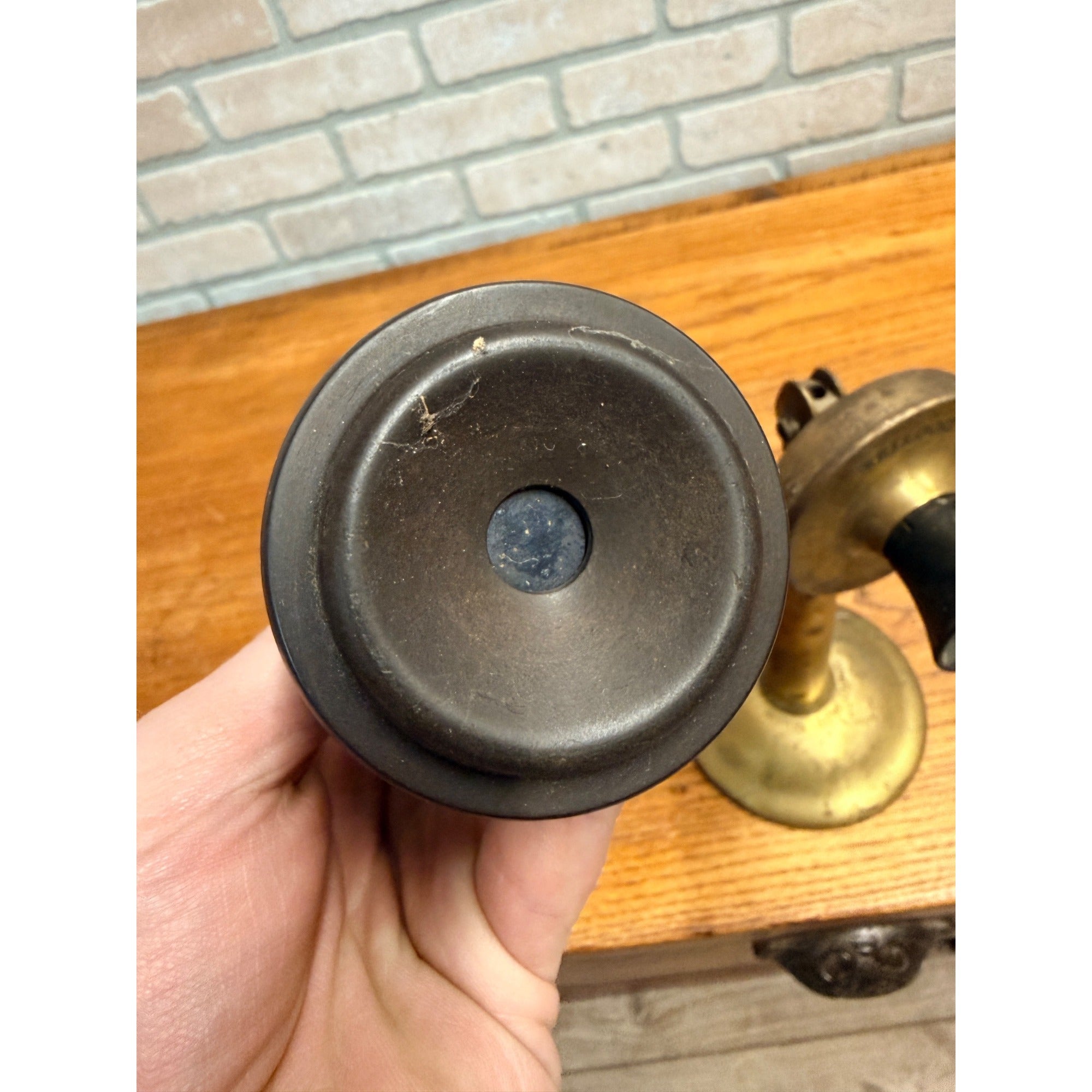 Antique Western Electric Brass Candlestick Phone Kellogg Bakelight Ear Piece