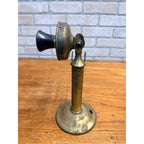 Antique Western Electric Brass Candlestick Phone Kellogg Bakelight Ear Piece