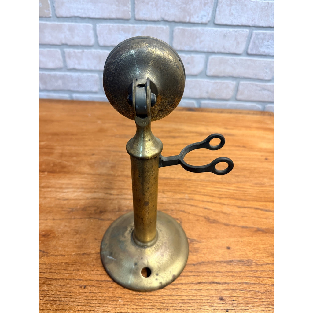 Antique Western Electric Brass Candlestick Phone Kellogg Bakelight Ear Piece