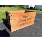 Vintage Engel Bottling Works Fond du Lac WI Wooden Soda Bottle Crate Advertising