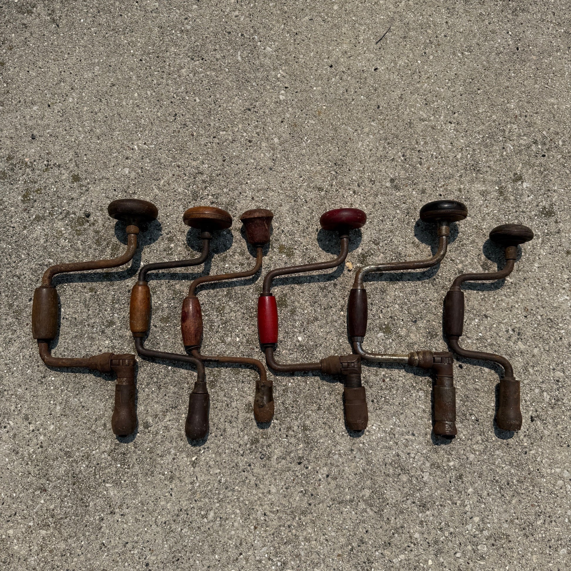 Antique Lot of Hand Drill Tools Salvage Bit Brace