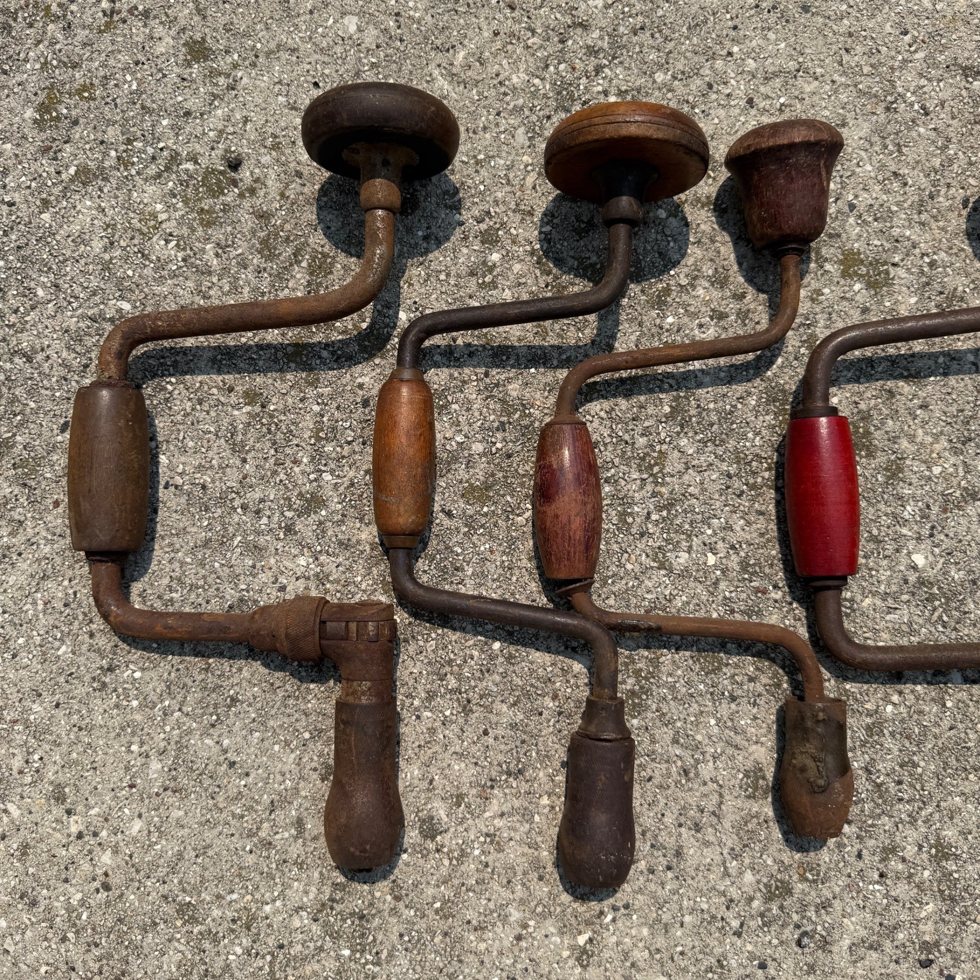 Antique Lot of Hand Drill Tools Salvage Bit Brace