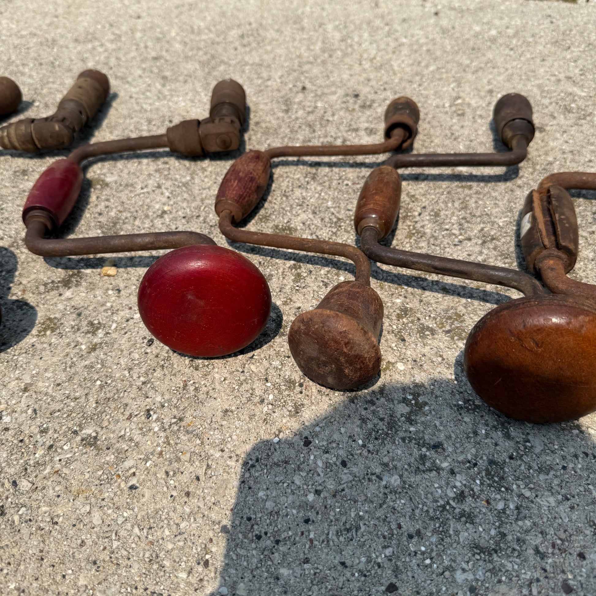 Antique Lot of Hand Drill Tools Salvage Bit Brace
