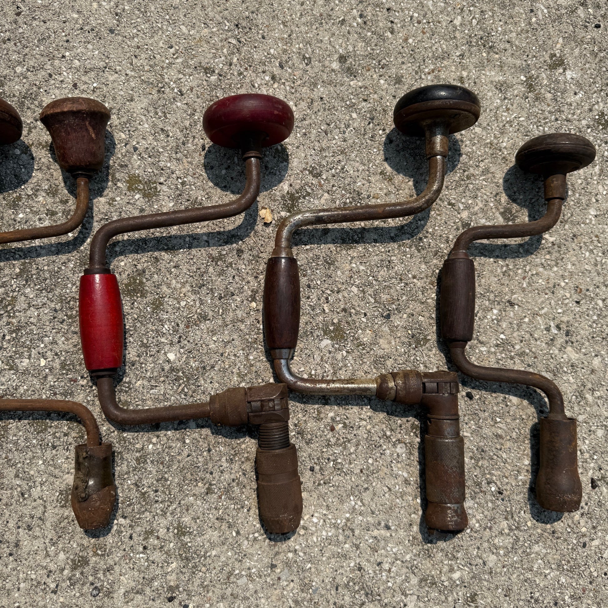 Antique Lot of Hand Drill Tools Salvage Bit Brace