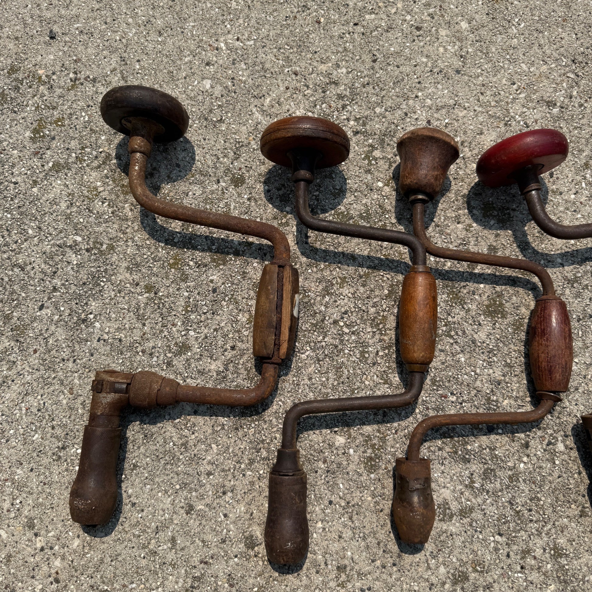 Antique Lot of Hand Drill Tools Salvage Bit Brace