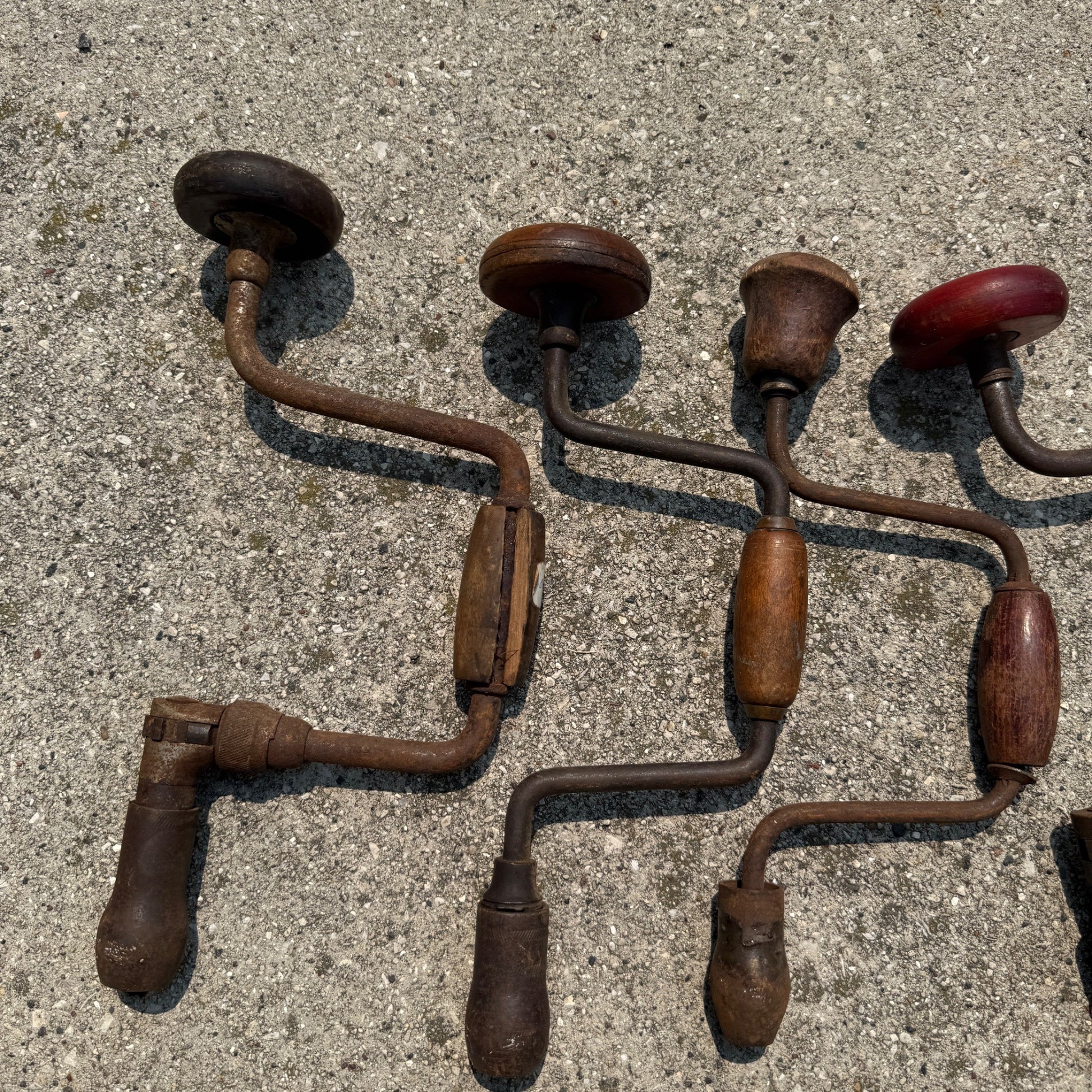 Antique Lot of Hand Drill Tools Salvage Bit Brace