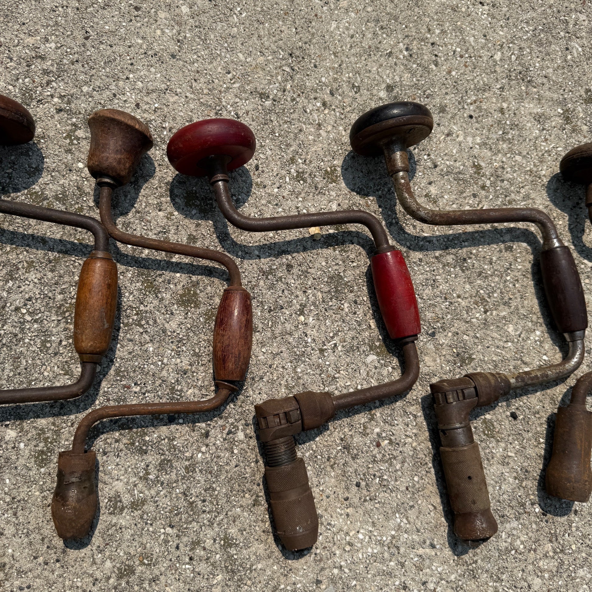 Antique Lot of Hand Drill Tools Salvage Bit Brace