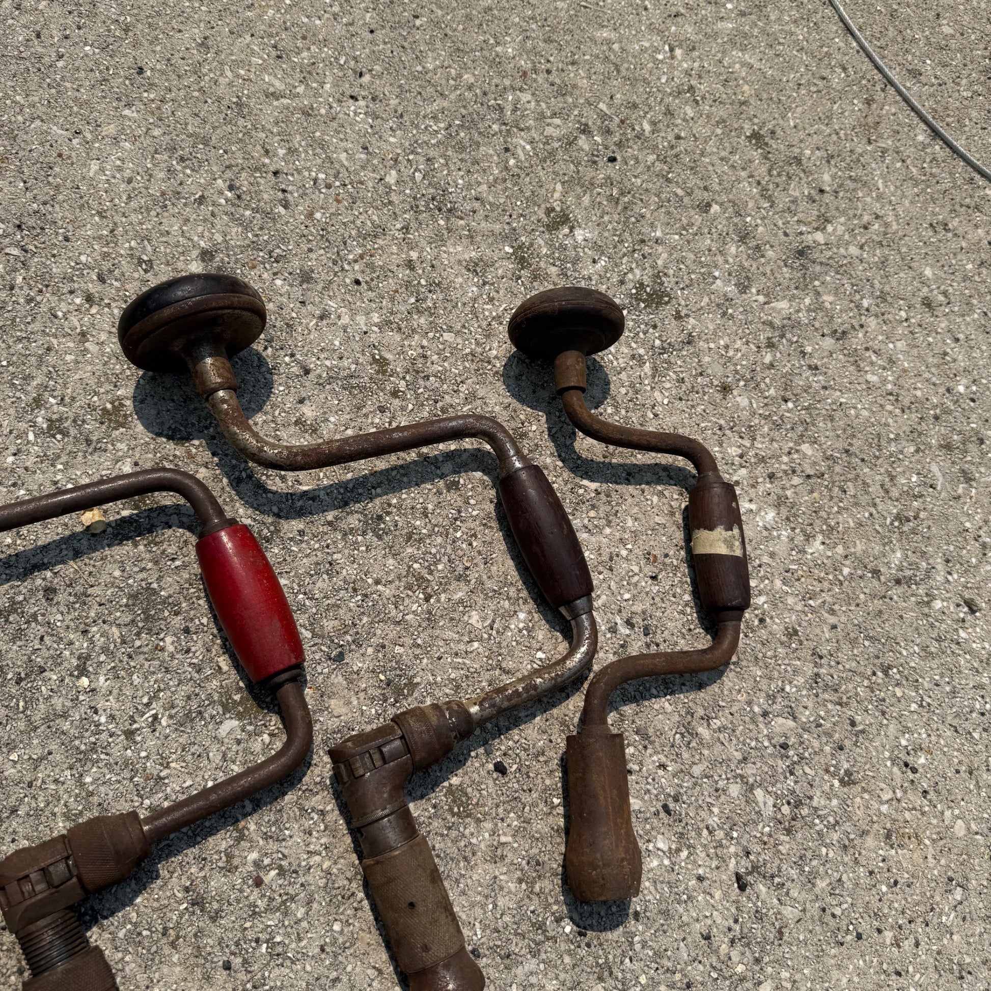 Antique Lot of Hand Drill Tools Salvage Bit Brace