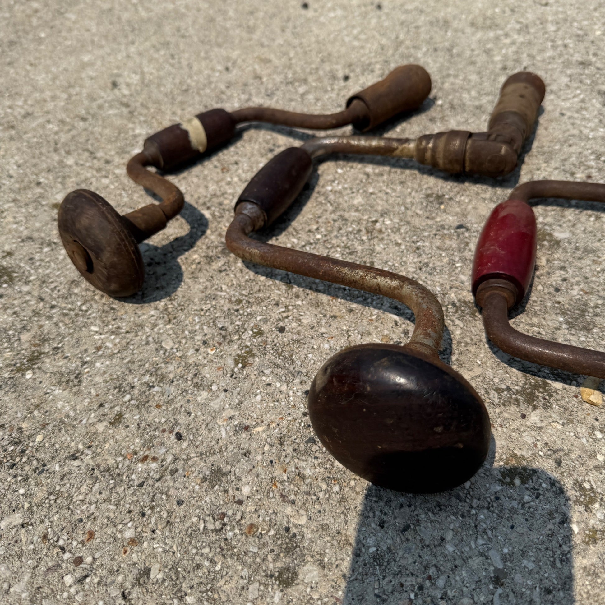 Antique Lot of Hand Drill Tools Salvage Bit Brace