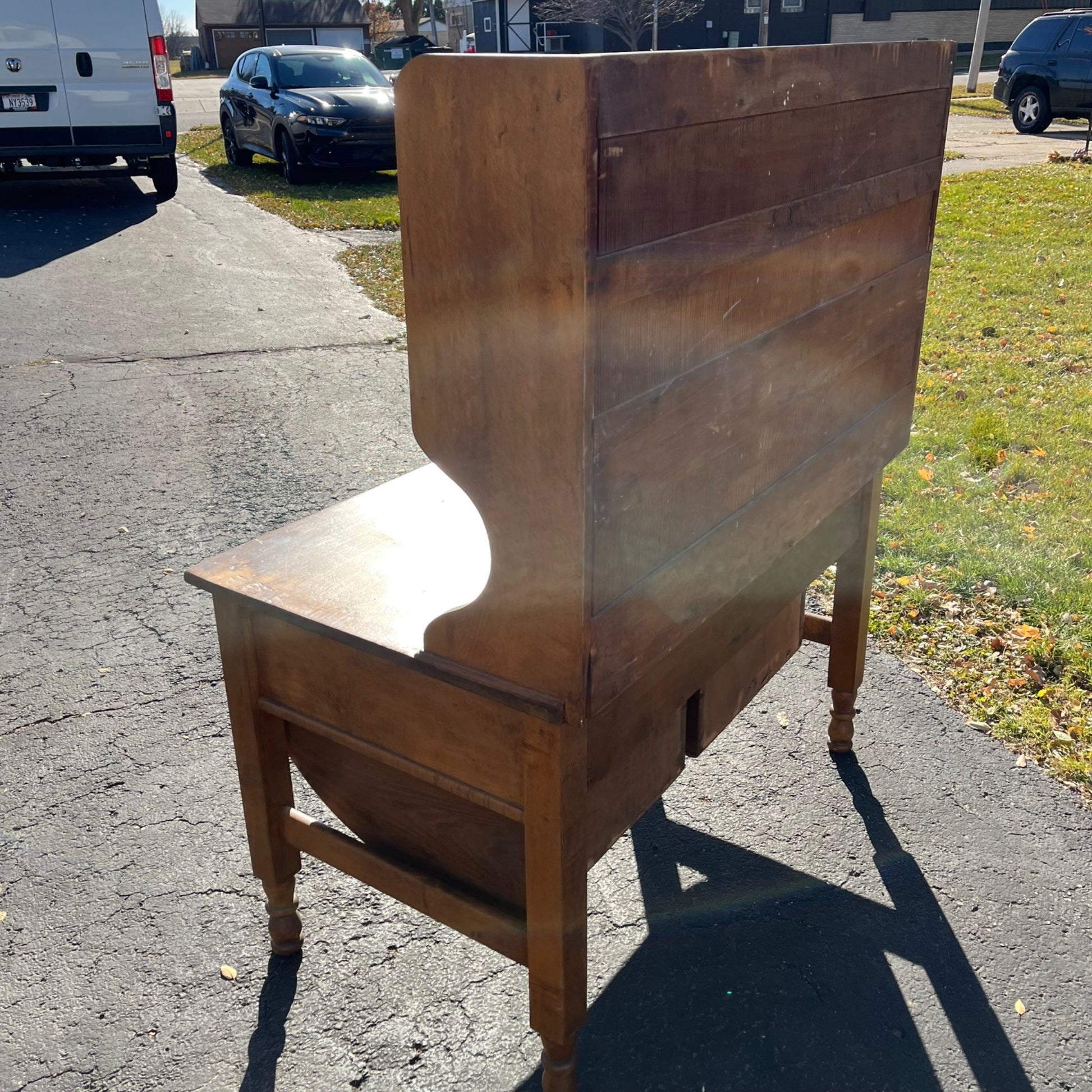 Antique Opossum-Belly Kitchen Baker's Cabinet Table Hutch Cupboard