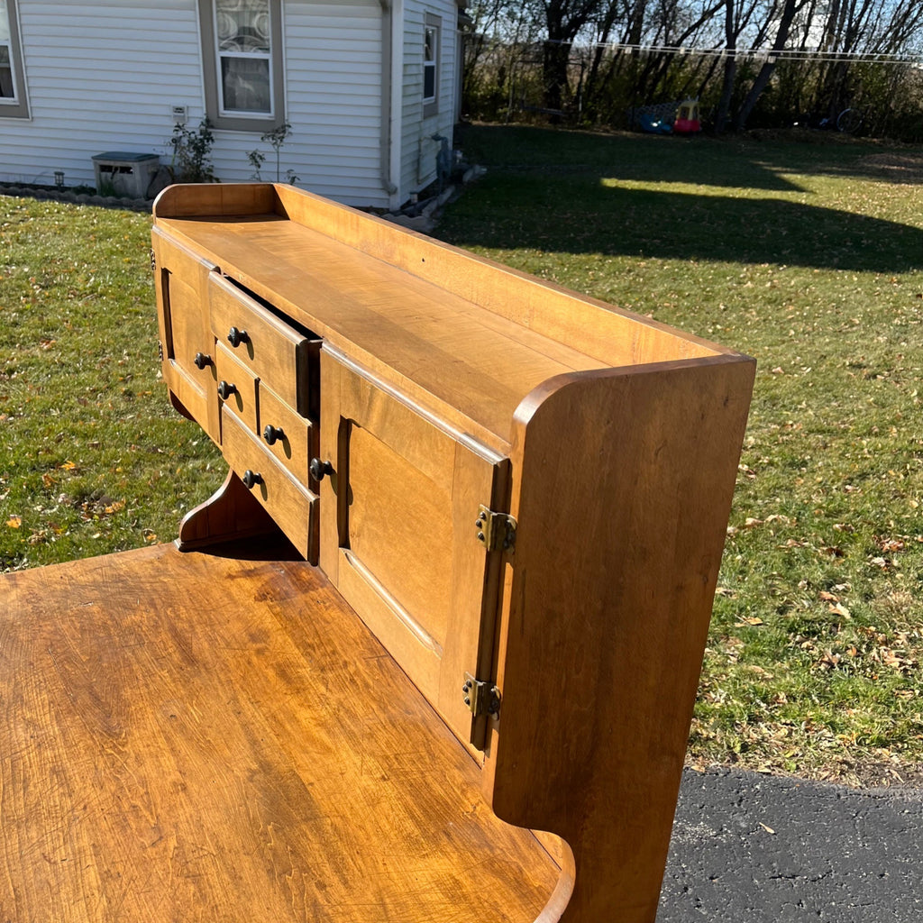 Antique Opossum-Belly Kitchen Baker's Cabinet Table Hutch Cupboard