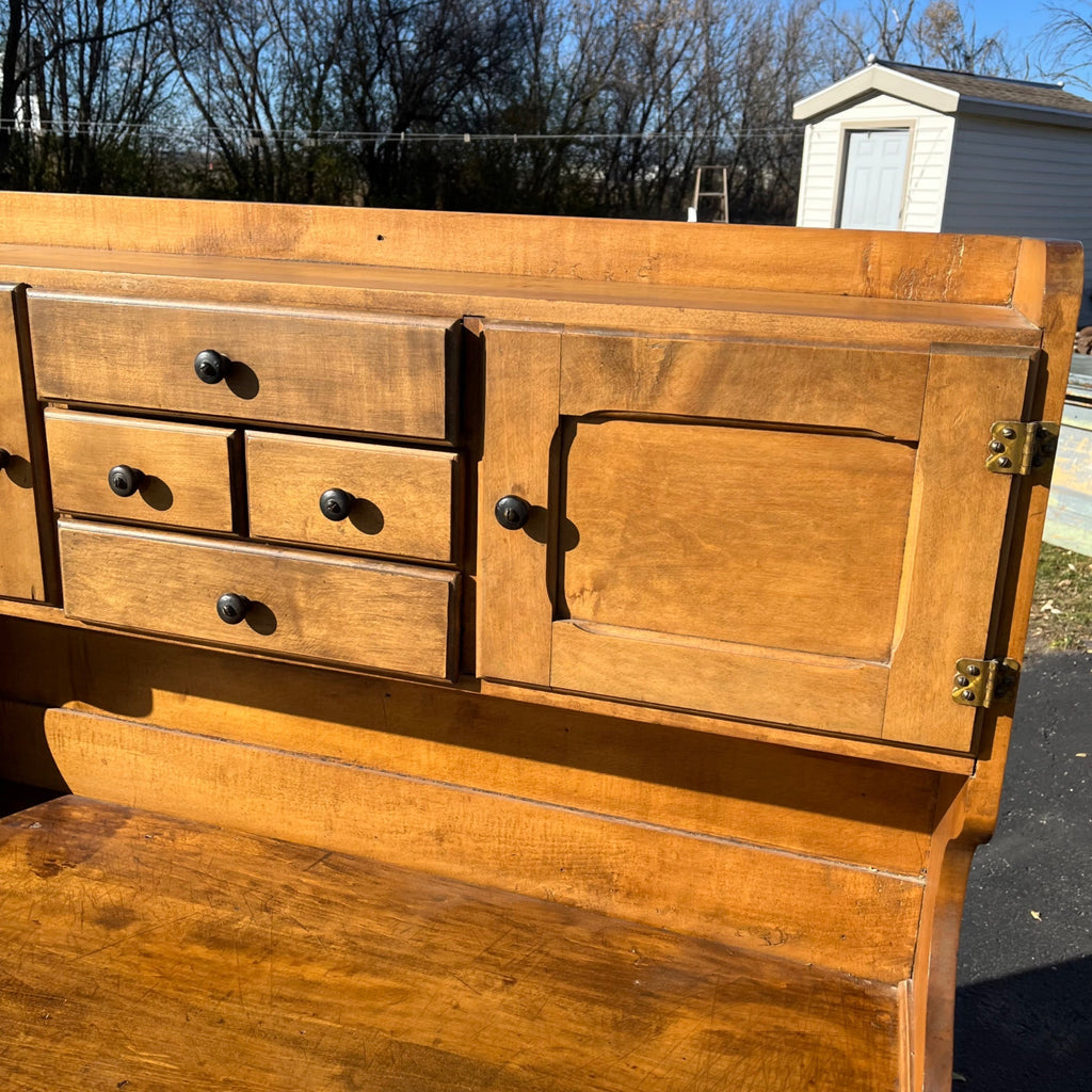 Antique Opossum-Belly Kitchen Baker's Cabinet Table Hutch Cupboard