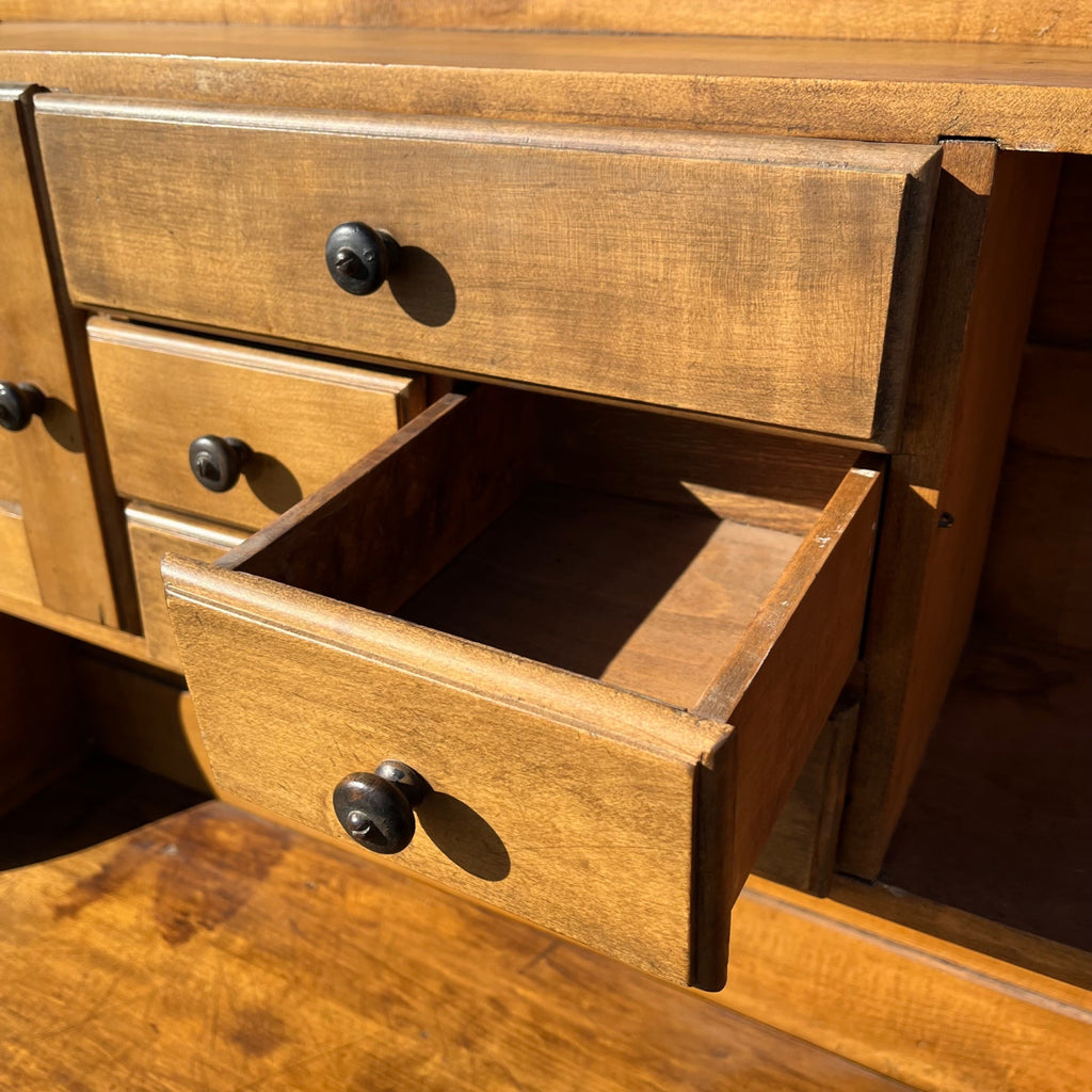 Antique Opossum-Belly Kitchen Baker's Cabinet Table Hutch Cupboard