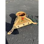 Vintage Metal Noma Electric Light Up Christmas Tree Stand Painted Santa - Works!