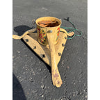Vintage Metal Noma Electric Light Up Christmas Tree Stand Painted Santa - Works!