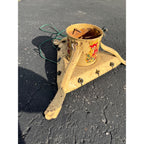 Vintage Metal Noma Electric Light Up Christmas Tree Stand Painted Santa - Works!