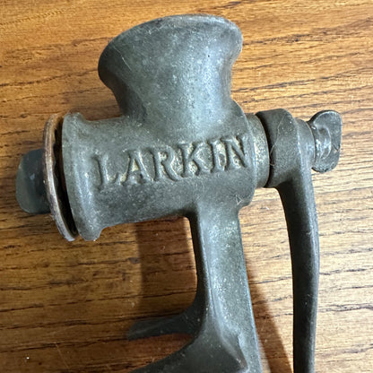 Vtg Larkin Meat Table Mount Grinder Hand Crank Wood Handle Food Chopper