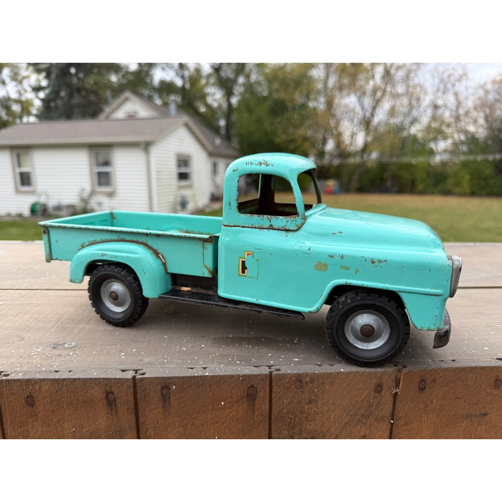 Vintage 1950s International Harvester B Model Pickup Truck Pressed Steel Toy