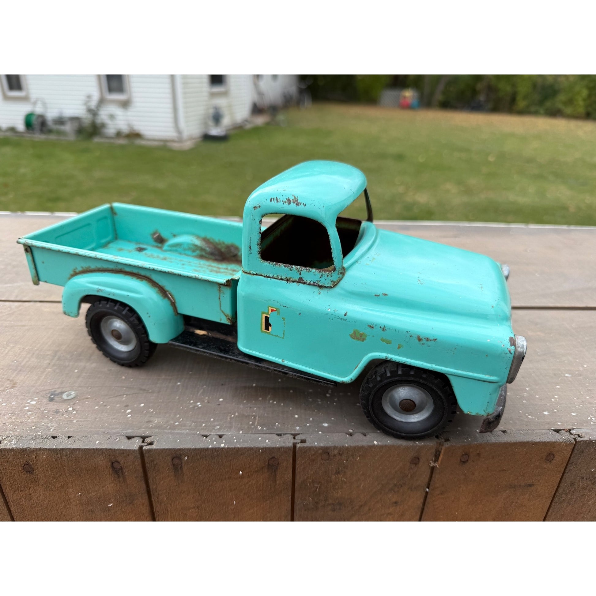 Vintage 1950s International Harvester B Model Pickup Truck Pressed Steel Toy