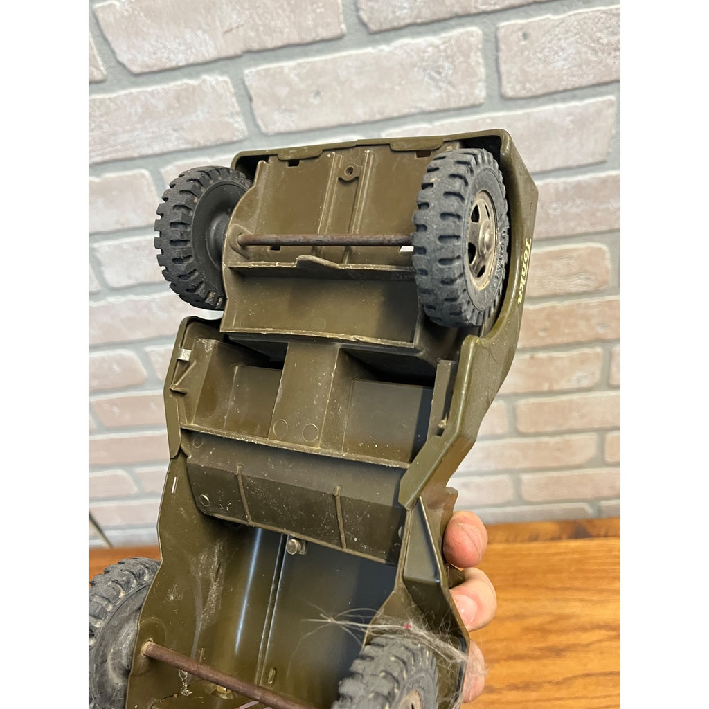 Vintage Tonka Army Green Willys Jeep Pressed Steel Toy GR 2-2431