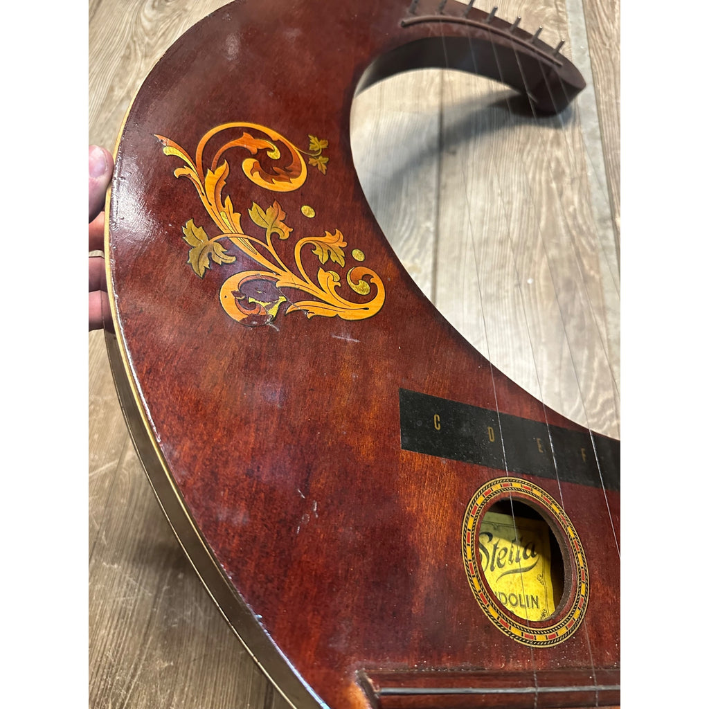RARE Early 1900s Self Playing Auto Hand Harp by Stella Mandolin Co. Antique Instrument