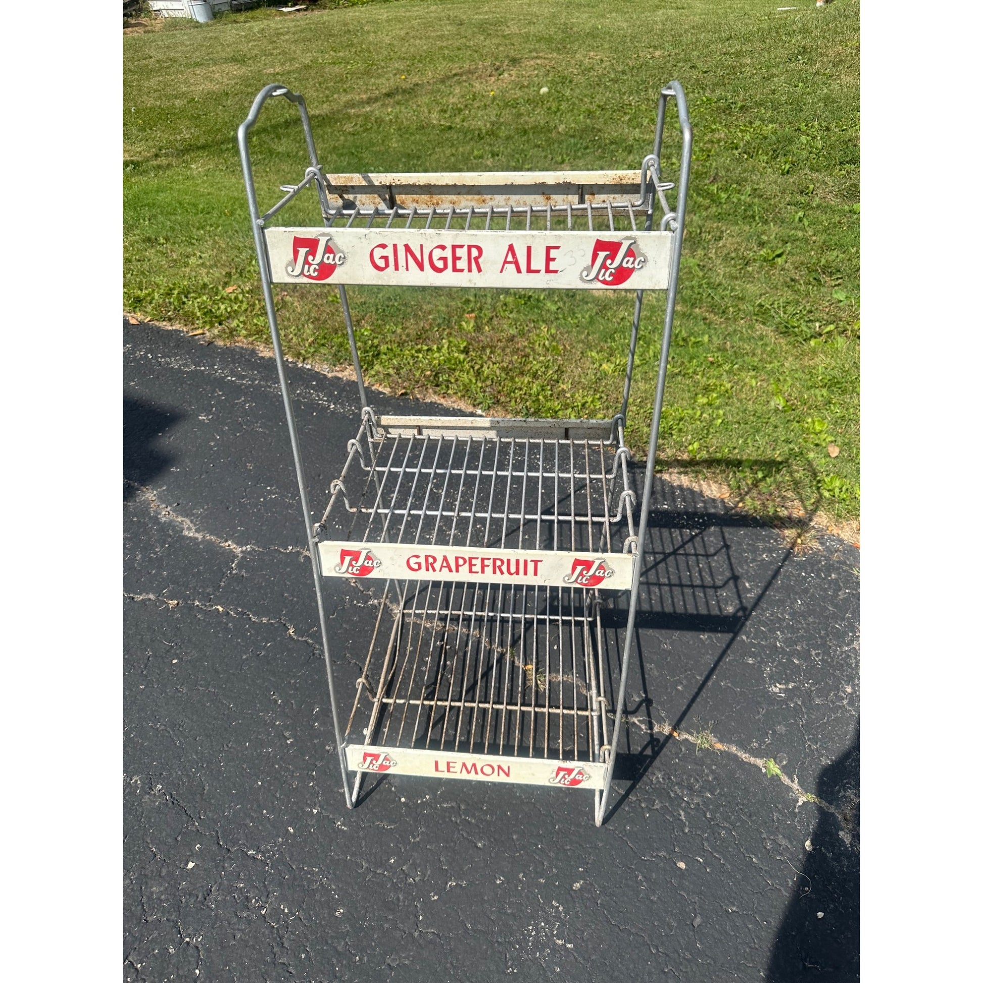 Vintage Jic Jac Soda Advertising Store Display Rack Sign Oshkosh Wis