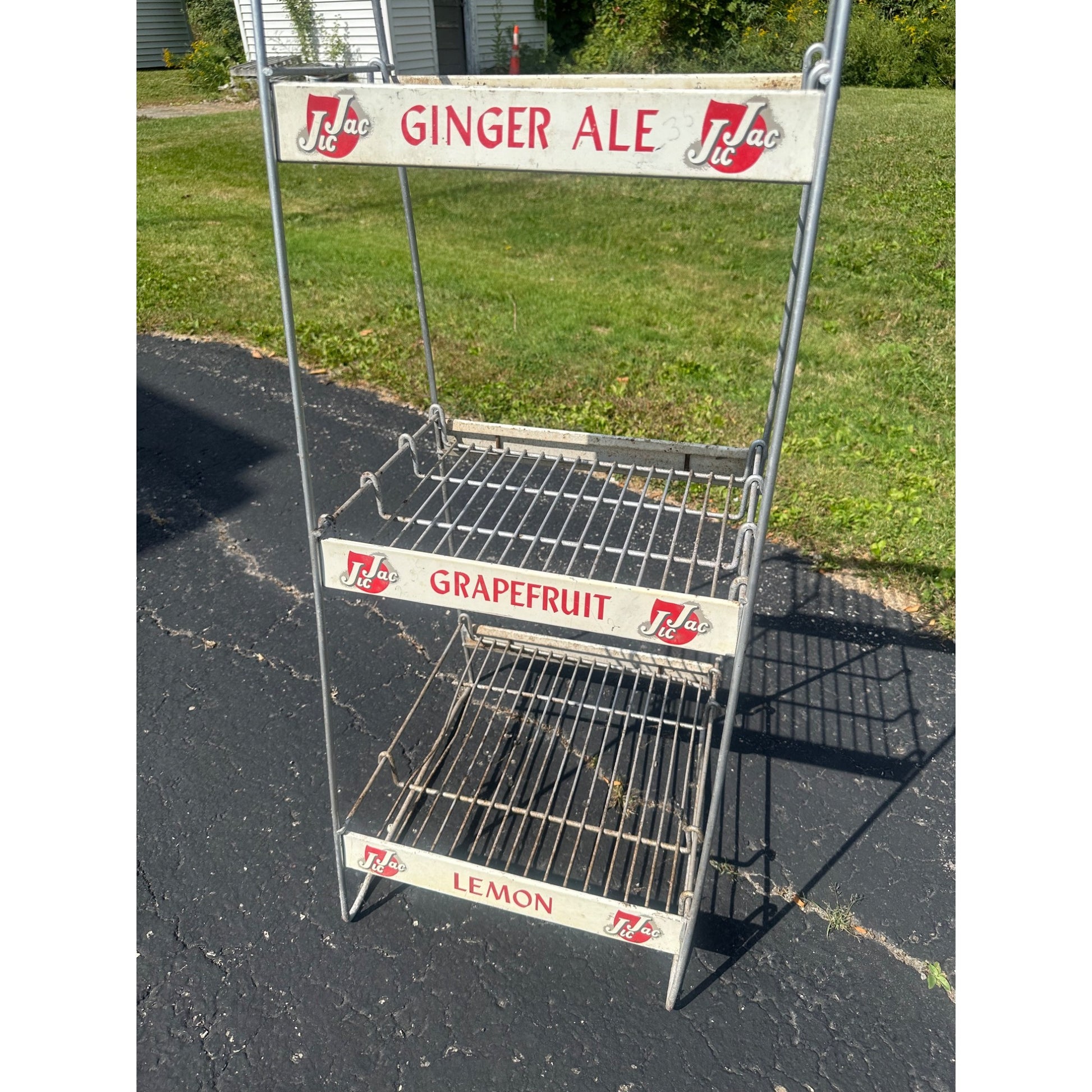 Vintage Jic Jac Soda Advertising Store Display Rack Sign Oshkosh Wis
