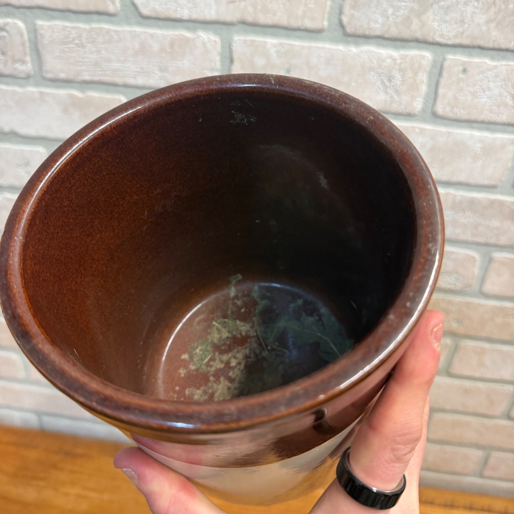 Vintage Two Tone Robinson RRP Pottery Glazed Stoneware Crock Utensil