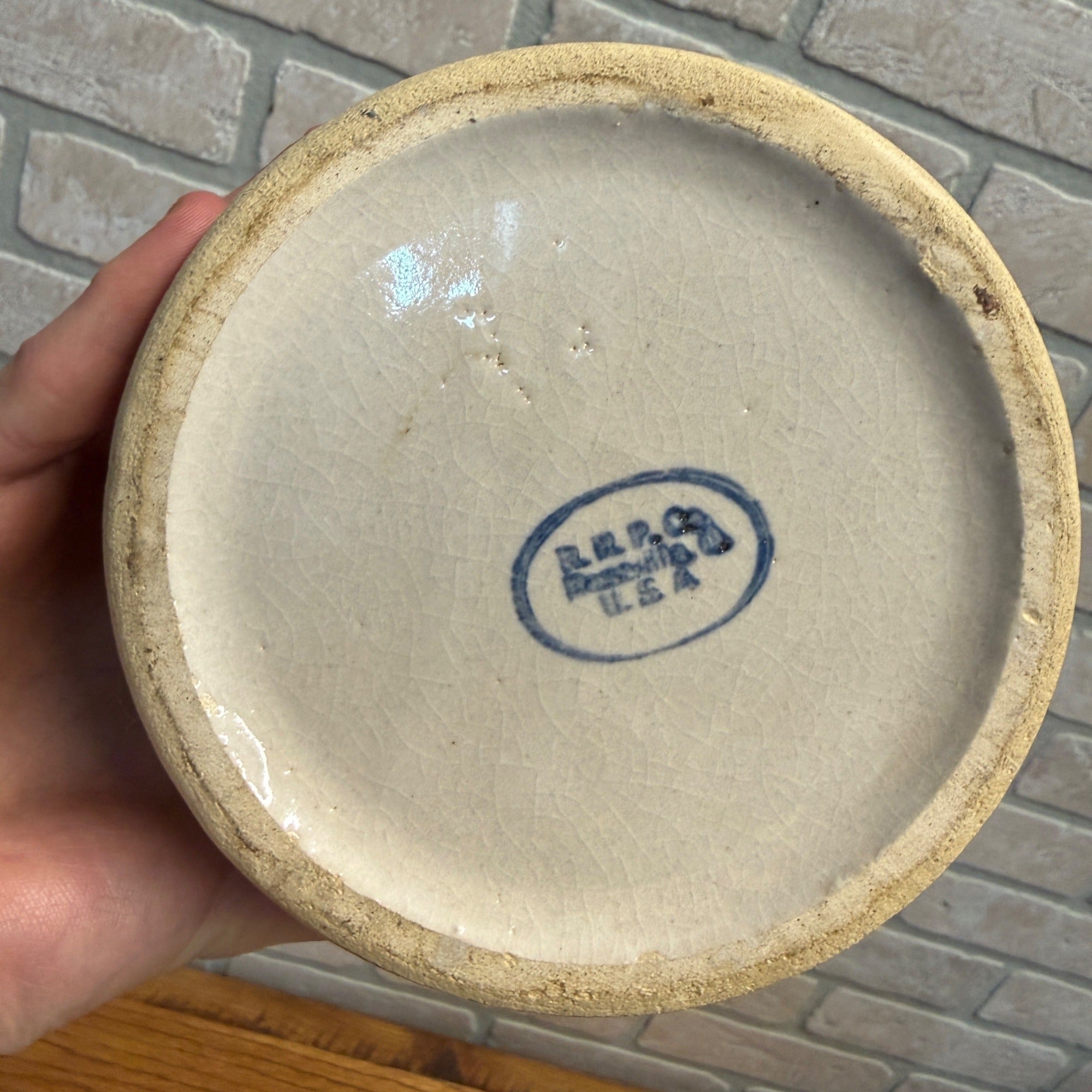 Vintage Two Tone Robinson RRP Pottery Glazed Stoneware Crock Utensil