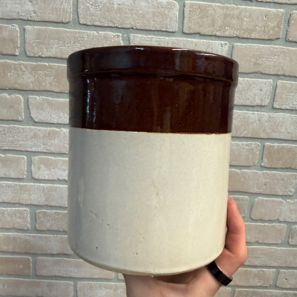 Vintage Two Tone Robinson RRP Pottery Glazed Stoneware Crock Utensil