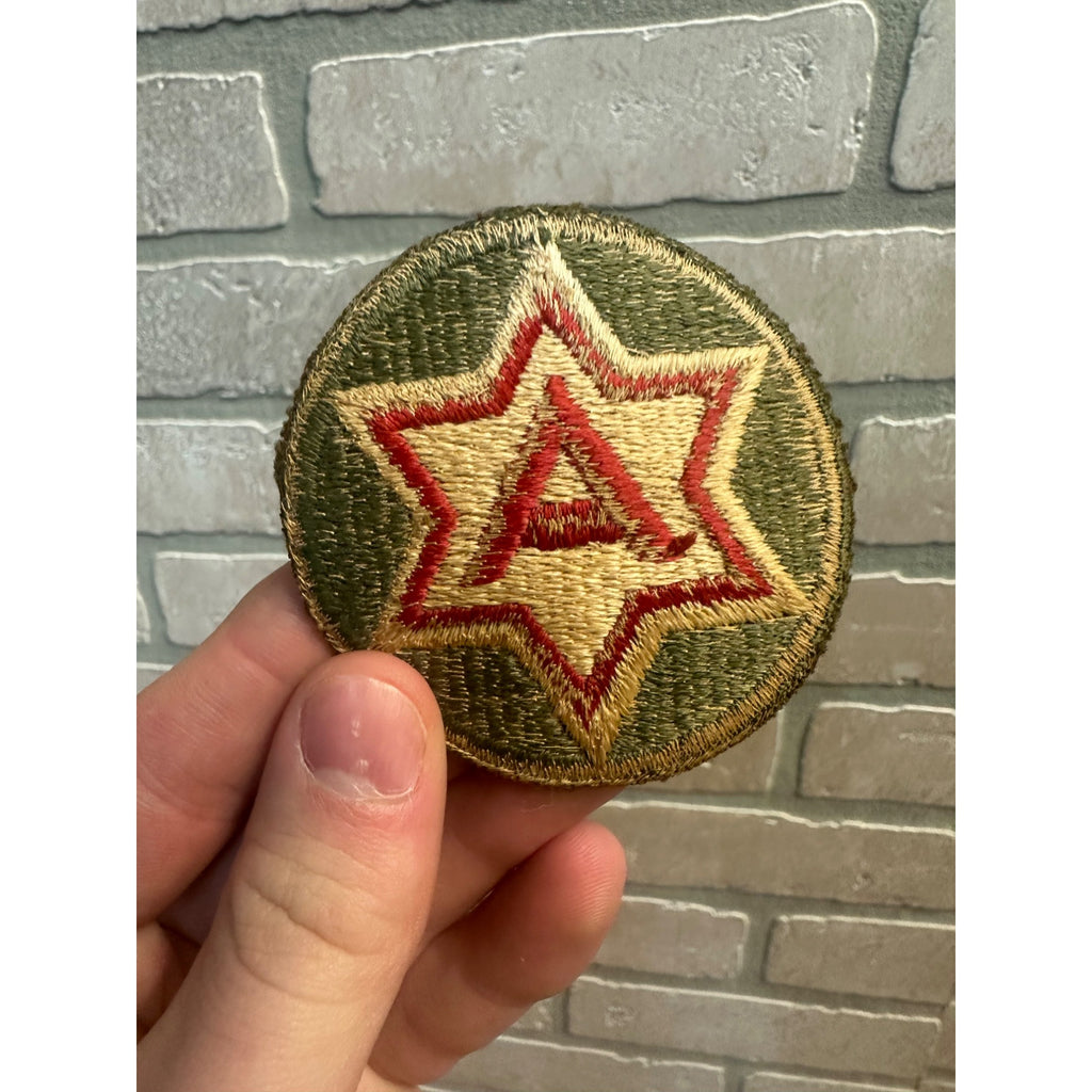 Original US Army WWII 6th Army Embroidered Uniform Patch No Glow