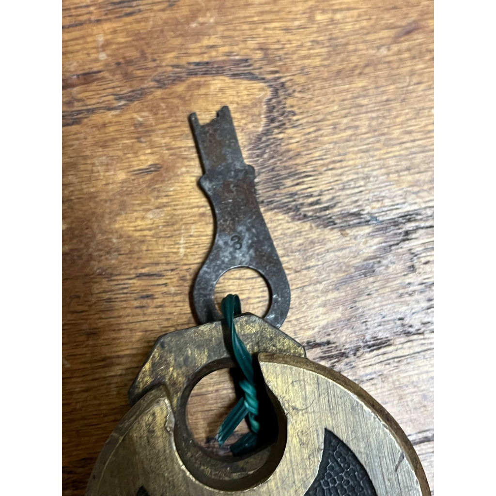 Vintage Antique Old Champion Miller 6 Lever Padlock Lock With Key