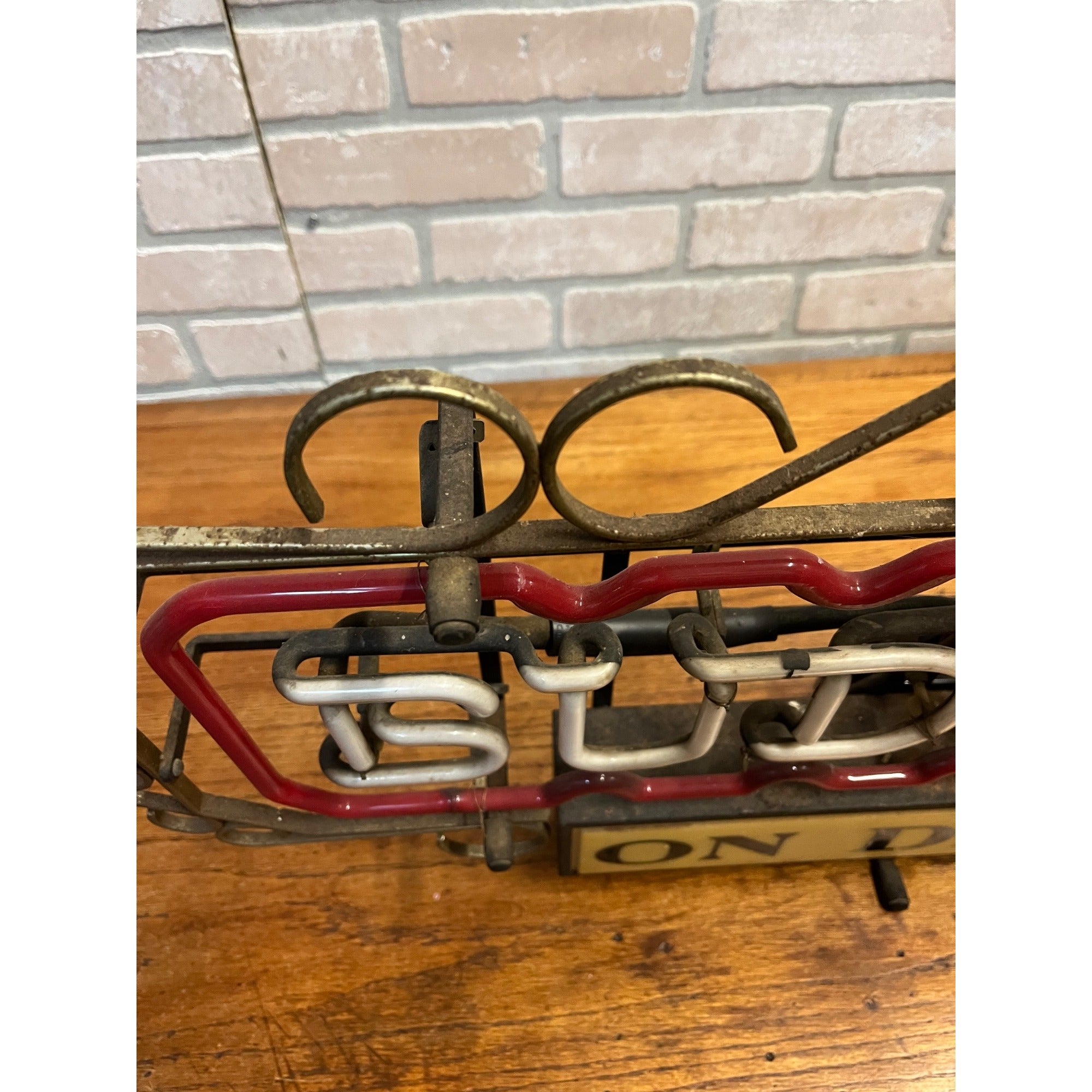 RARE Vintage 1950s Budweiser Beer On Draught Neon Lighted Bar Sign w/ Scrollwork
